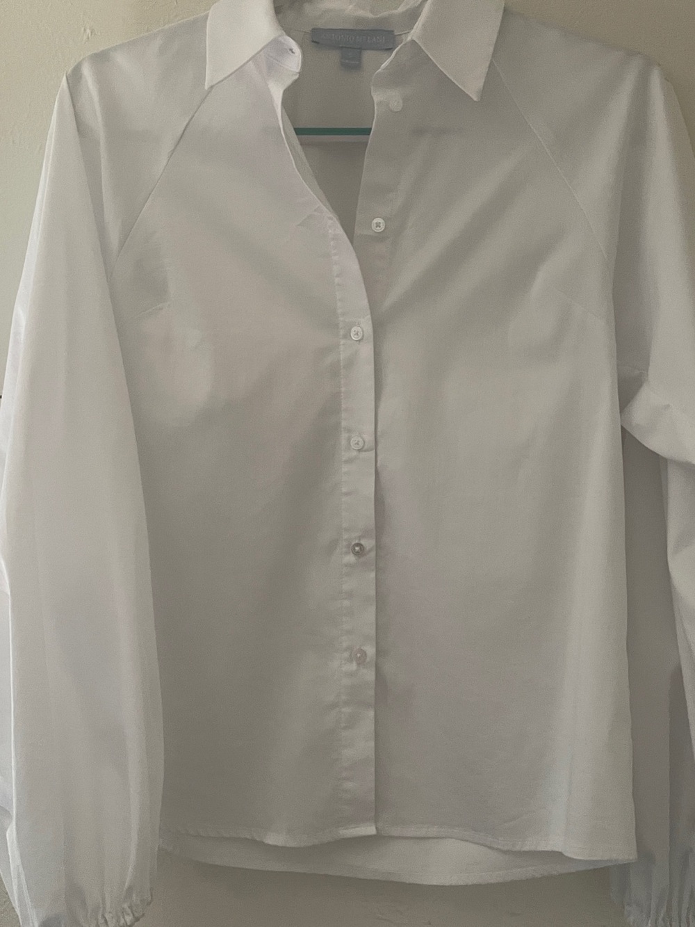 Antonio Melani White Cotton Button Front Balloon Sleeve Blouse S - Picture 7 of 7